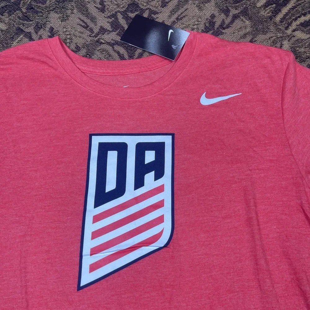 Nike USA Soccer Development Academy Heather Red T Shirt Mens Size Large New
